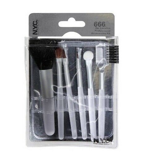 N.Y.C. New York 6 pcs Cosmetic Brushes Set Professional Accessories Kit-Travel Size