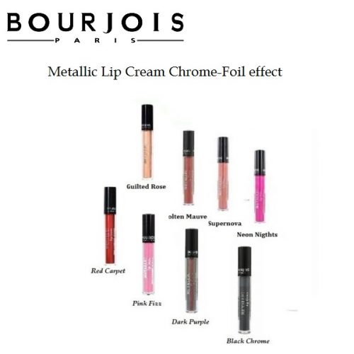 Bourjois Metallic Lip Cream Chrome Lipgloss-3.6ml-Choose Shade