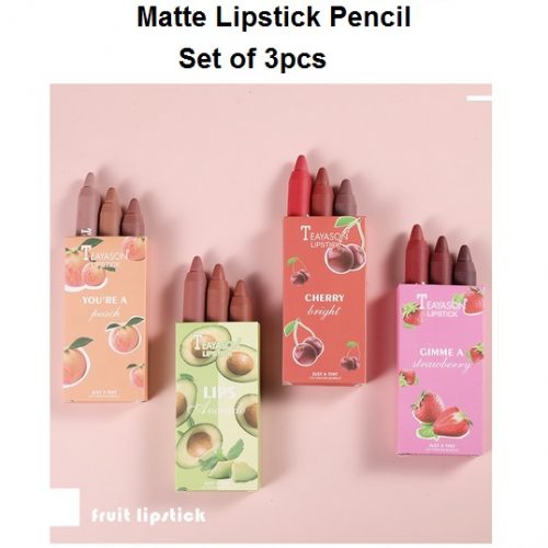 High Pigmented Matte Crayon Lipstick Retractable Set of 3- Boxed