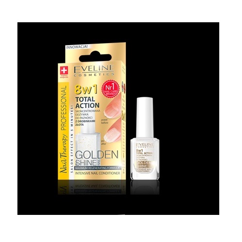 Eveline Cosmetics Nail Therapy Professional 8 in 1 Gold Particles-12ml