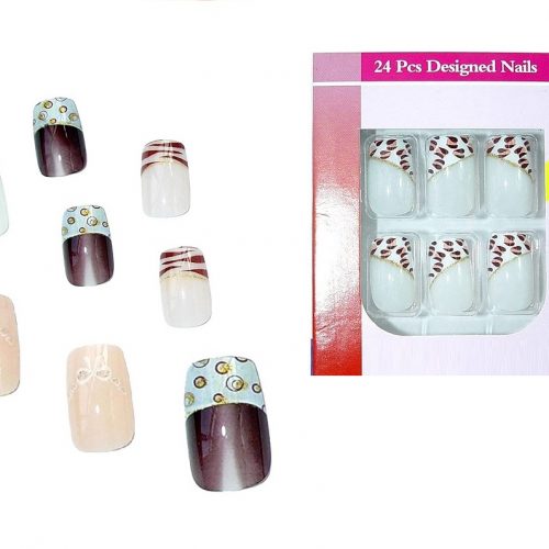 24pcs French Tips False Nails Set -Pre Styled-No Glue Included