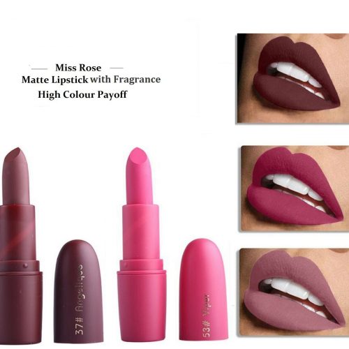 Miss Rose Matte Lipstick & Fragrance High Colour Payoff -3.5 g-Various Shades