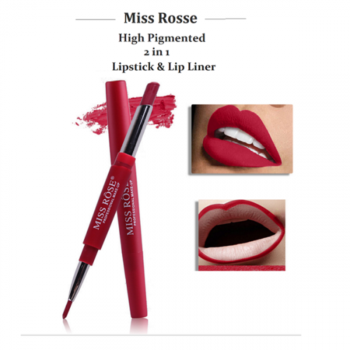 High Pigment Double-Sided 2 in 1 LipLiner and Lipstick Retractable